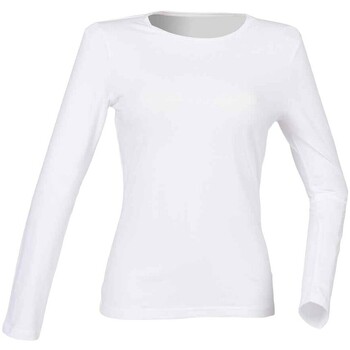 Vêtements Femme T-shirts manches longues Sf Feel Good Blanc