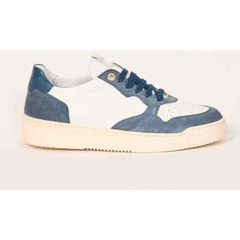 Chaussures Homme Baskets mode Exton Sneaker pour hommes  en cuir et daim Bleu