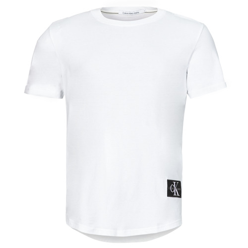 Vêtements Homme T-shirts manches courtes Calvin Klein Jeans BADGE TURN UP SLEEVE Blanc