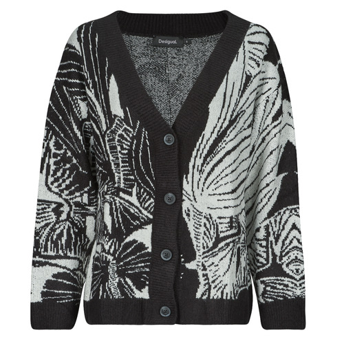 Vêtements Femme Gilets / Cardigans Desigual JERS HALIFAX Noir / Blanc