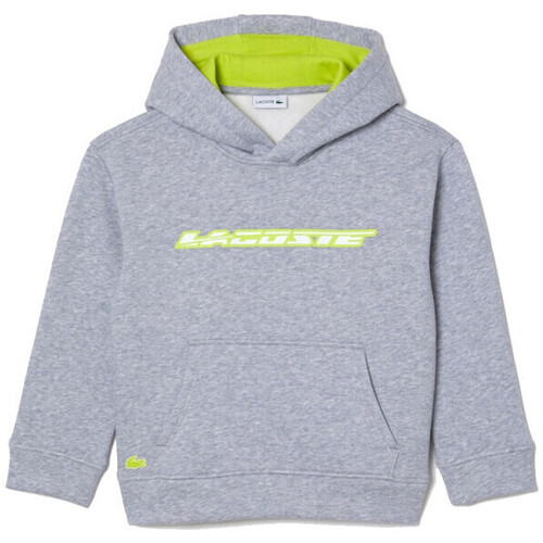 Vêtements Enfant Sweats Lacoste SWEATSHIRT À CAPUCHE ENFANT  GRIS AVEC MARQUAGE CONTR Gris