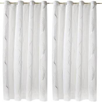 Maison & Déco Rideaux / stores Stof Un panneau de voilage blanc avec motif argenté 240 x 135 cm Blanc