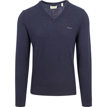 Vêtements Homme Sweats Gant Pull Laine d'Agneau Marine Bleu