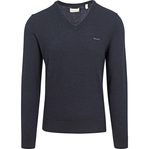 Vêtements Homme Sweats Gant Pull Laine d'Agneau Marine Mélanger Bleu