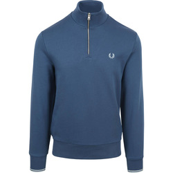 Vêtements Homme Sweats Fred Perry Pull Demi-Zip Bleu Mid Bleu