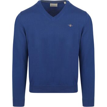 Vêtements Homme Sweats Gant Pull Col-V Bleu Cobalt Bleu