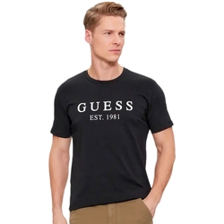 Vêtements Homme T-shirts manches courtes Guess Est 1981 Noir