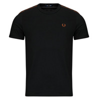 Vêtements Homme T-shirts manches courtes Fred Perry CONTRAST TAPE RINGER Noir / Bronze