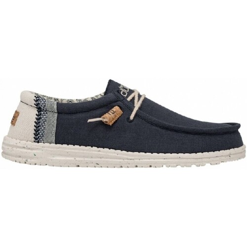 Chaussures Homme Chaussures de travail Dude ZAPATO WALLABE DE LONA HEY  WALLY BREAK STICH MARINO Marine