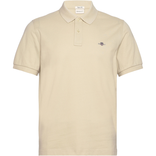 Vêtements Homme Polos manches courtes Gant Regular Shield Pique Polo Beige