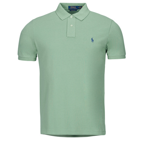 Vêtements Homme Polos manches courtes Polo Ralph Lauren POLO AJUSTE DROIT EN COTON BASIC MESH Kaki / Faded Mint