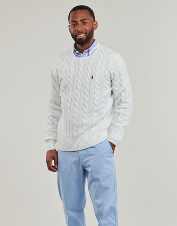 Vêtements Homme Pulls Polo Ralph Lauren PULL COL ROND EN MAILLE TORSADEE Blanc