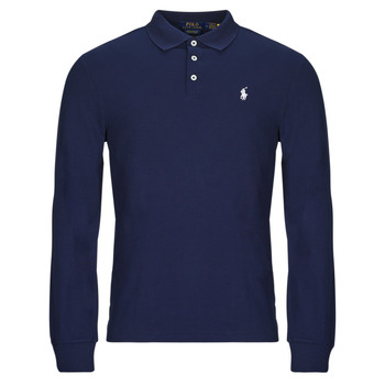 Vêtements Homme Polos manches longues Polo Ralph Lauren POLO COUPE AJUSTEE SLIM FIT EN COTON STRECH MESH Marine / Refined Navy