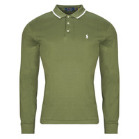 Vêtements Homme Polos manches longues Polo Ralph Lauren POLO COUPE DROITE AJUSTEE EN PIMA COTON Kaki / Garden Trail