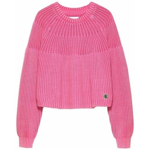 Vêtements Fille Pulls Calvin Klein Jeans Ig0ig02326 Bleached Sweat Rose