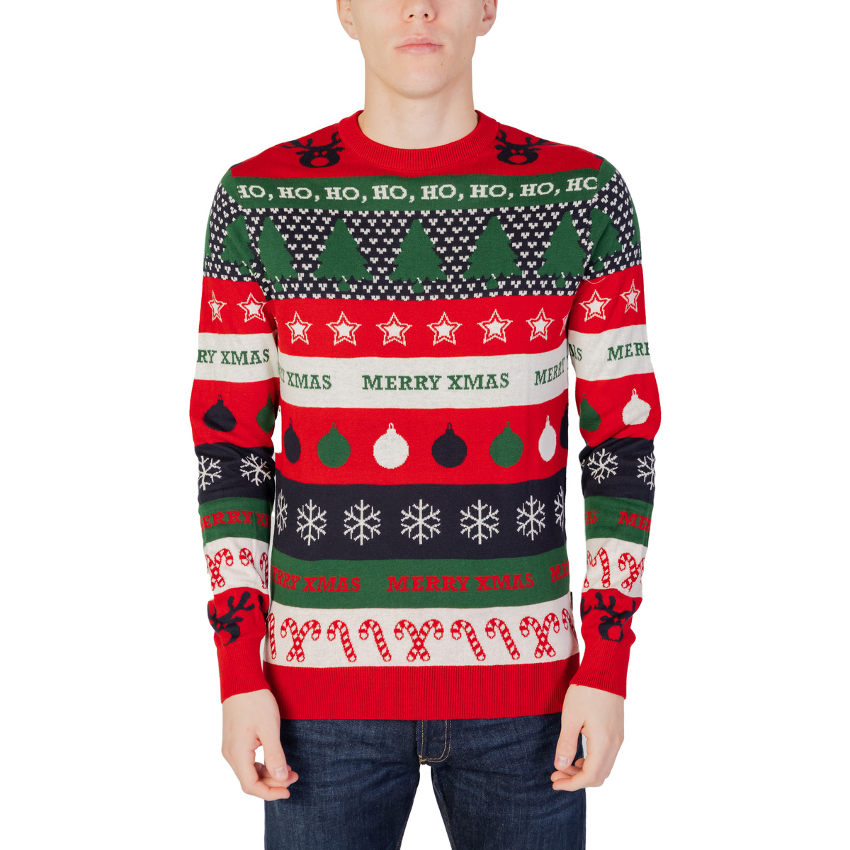 Vêtements Homme Pulls Only & Sons  ONSXMAS REG 12 MIX XMAS JAC CREW KNIT 22027280 Rouge