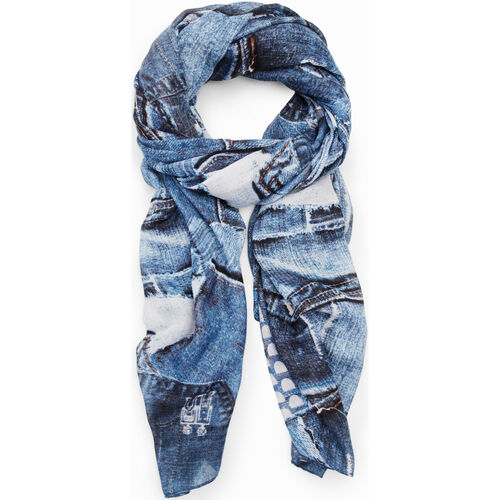 Accessoires textile Femme Echarpes / Etoles / Foulards Desigual DENIM RECTANGLE - 23WAWA12 Bleu