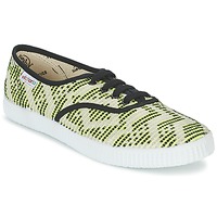 Chaussures Femme Baskets basses Victoria INGLES GEOMETRICO LUREX Beige / Citron / Noir