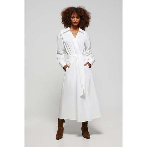 Vêtements Femme Robes longues Capri Robe longue  blanche avec détail sur le col Blanc