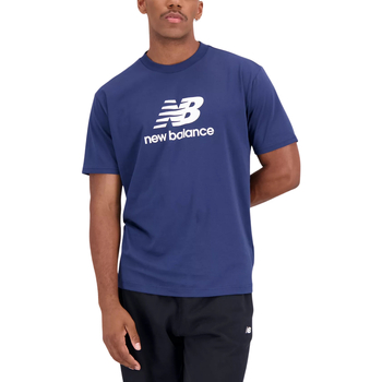 Vêtements Homme T-shirts manches courtes New Balance Essentials Stacked Logo Bleu