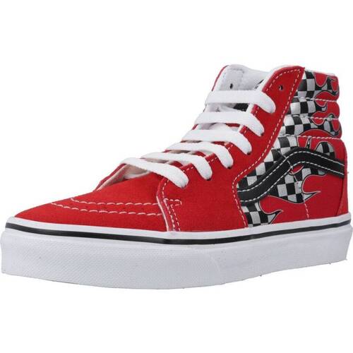 Chaussures Garçon Baskets mode Vans SK8-HI REFLECT CHECK FLAME Rouge