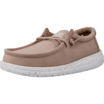 Chaussures Garçon Baskets mode HEYDUDE WALLY YOUTH SLUB CANVAS Beige