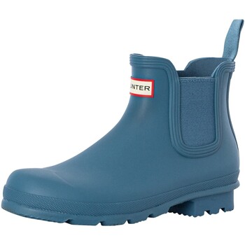 Chaussures Homme Bottes de pluie Hunter Bottines Chelsea originales en caoutchouc Bleu