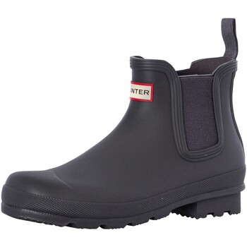 Chaussures Homme Bottes de pluie Hunter Bottines Chelsea originales en caoutchouc Noir