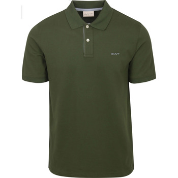 Vêtements Homme T-shirts & Polos Gant Contrast Piqué Polo Vert Foncé Vert