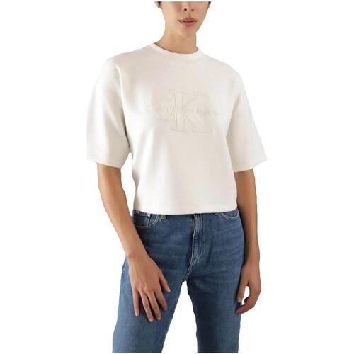 Vêtements Femme T-shirts manches courtes Calvin Klein Jeans  Blanc