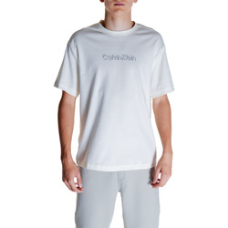 Vêtements Homme Polos manches longues Calvin Klein Jeans SHADOW EMBOSSED LOGO K10K113105 Blanc