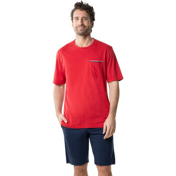 Vêtements Homme Pyjamas / Chemises de nuit Eminence Pyjama court col rond homme Fait en France Rouge