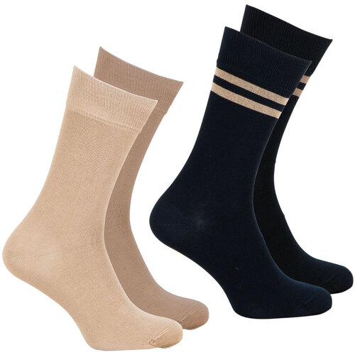 Sous-vêtements Homme Chaussettes Eminence Lot de 2 paires de mi-chaussettes homme Coton Peigné Bleu