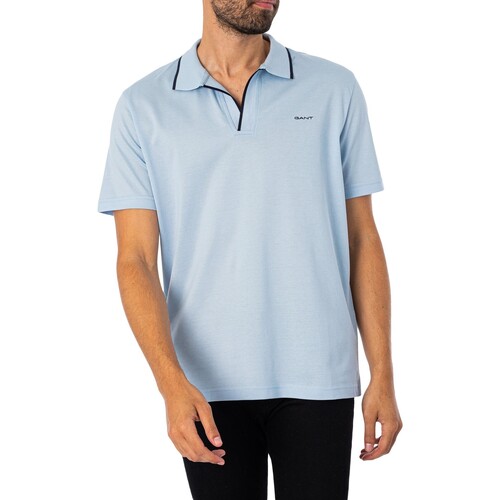 Vêtements Homme Polos manches courtes Gant Polo à col basculant Bleu