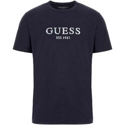 Vêtements Homme T-shirts manches courtes Guess Ss cn  iridesce Bleu