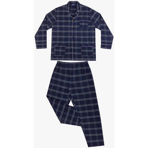 Vêtements Homme Pyjamas / Chemises de nuit Eminence Pyjama long boutonné homme chaîne et trame Heritage Vert