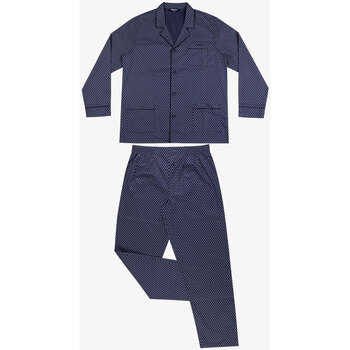 Vêtements Homme Pyjamas / Chemises de nuit Eminence Pyjama long ouvert homme Héritage Bleu