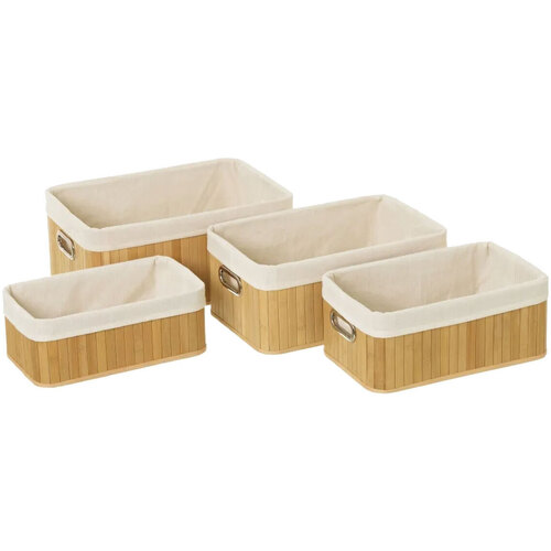 Maison & Déco Paniers / boites et corbeilles Unimasa Lot de 4 panières de rangement en bambou Beige