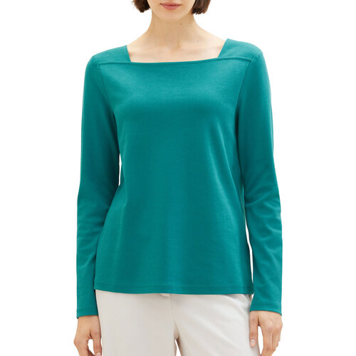 Vêtements Femme T-shirts & Polos Tom Tailor Tee Shirt  Green Bleu