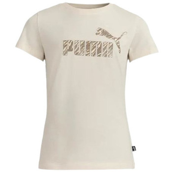 Vêtements Fille T-shirts manches courtes Puma TEE-SHIRT ESSENTIAL+ ANIMAL BEIGE - ALPINE SNOW - 116 Multicolore