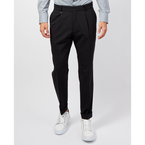 Vêtements Homme Pantalons BOSS Pantalon homme  avec plis et élastique Noir