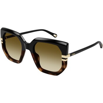 Montres & Bijoux Femme Lunettes de soleil Chloe CH0240S Lunettes de soleil, Noir/Marron, 53 mm Noir