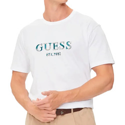 Vêtements Homme T-shirts manches courtes Guess EST 1981 Blanc