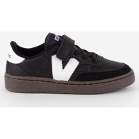 Chaussures Enfant Baskets basses Victoria BASKET OSLO EFFET CUIR & EFFET CROÛTE DE CUIR & SCRATCH 1256100 Noir