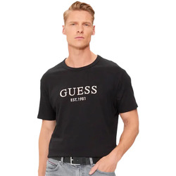 Vêtements Homme T-shirts manches courtes Guess EST 1981 Noir