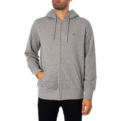 Vêtements Homme Sweats Gant Sweat à capuche zippé Shield Regular Gris