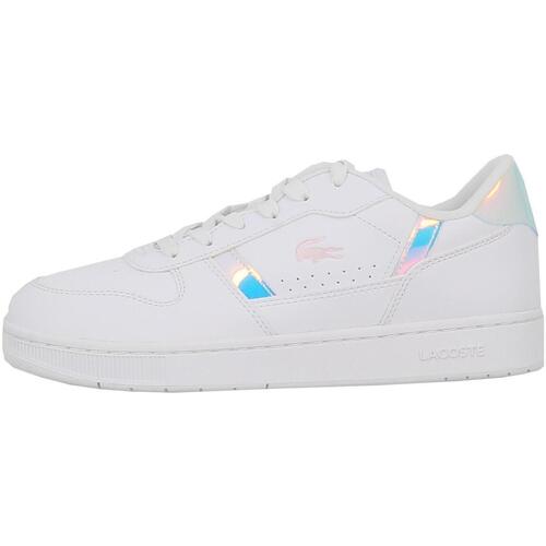 Chaussures Garçon Baskets mode Lacoste T-clip set avec des details holographiques Blanc