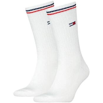 Accessoires Homme Chaussettes Tommy Hilfiger 2 Pack Flag Small Logo Socks White Blanc