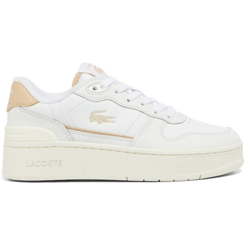 Chaussures Femme Baskets mode Lacoste BASKETS  T-CLIP PLATFORM BLANCHES EN CUIR FEMME Blanc