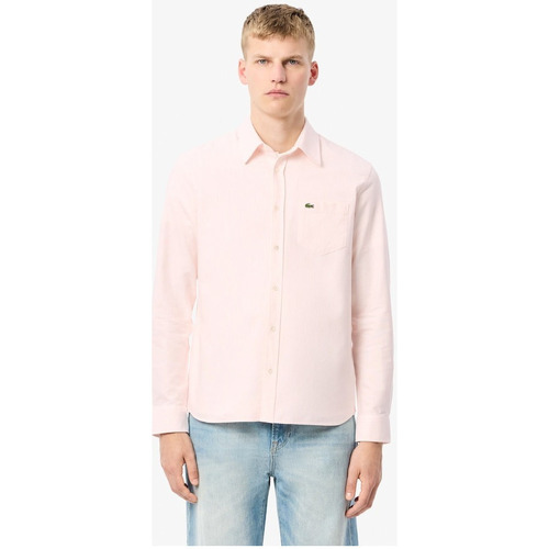 Vêtements Homme Chemises manches longues Lacoste - REGULAR FIT STRIPED OXFORD POCKET SHIRT Rose